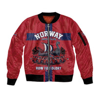 Custom Norge Football 2026 Sleeve Zip Bomber Jacket Row For Glory
