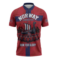 Custom Norge Football 2026 Zipper Polo Shirt Row For Glory