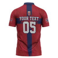 Custom Norge Football 2026 Zipper Polo Shirt Row For Glory