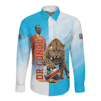 Custom DR Congo Football 2026 Long Sleeve Button Shirt Fimbu Na Fimbu