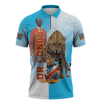 Custom DR Congo Football 2026 Zipper Polo Shirt Fimbu Na Fimbu