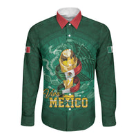 Custom Mexican Soccer 2026 Long Sleeve Button Shirt Viva Mexico