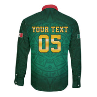 Custom Mexican Soccer 2026 Long Sleeve Button Shirt Viva Mexico