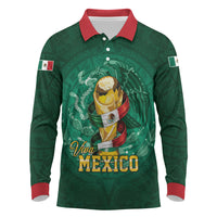 Custom Mexican Soccer 2026 Long Sleeve Polo Shirt Viva Mexico