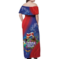 Costa Rica Independence Day Family Matching Off Shoulder Maxi Dress and Hawaiian Shirt 204 Years Of Freedom - Wonder Print Shop