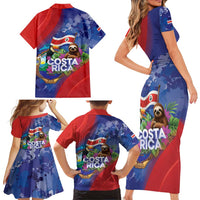 Costa Rica Independence Day Family Matching Short Sleeve Bodycon Dress and Hawaiian Shirt 204 Years Of Freedom - Wonder Print Shop