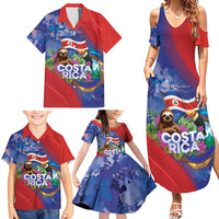 Costa Rica Independence Day Family Matching Summer Maxi Dress and Hawaiian Shirt 204 Years Of Freedom - Wonder Print Shop