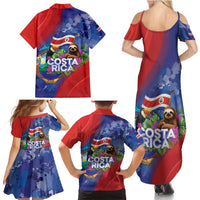 Costa Rica Independence Day Family Matching Summer Maxi Dress and Hawaiian Shirt 204 Years Of Freedom - Wonder Print Shop