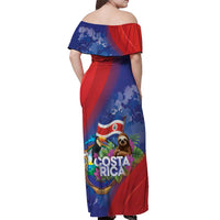 Costa Rica Independence Day Off Shoulder Maxi Dress 204 Years Of Freedom - Wonder Print Shop