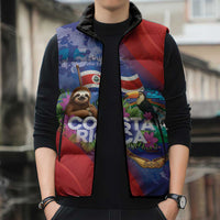 Costa Rica Independence Day Sleeveless Puffer Jacket 204 Years Of Freedom - Wonder Print Shop