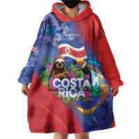 Costa Rica Independence Day Wearable Blanket Hoodie 204 Years Of Freedom - Wonder Print Shop
