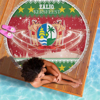 Suriname Christmas Beach Blanket Coat Of Arms Zalig Kersfeest - Wonder Print Shop