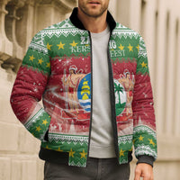 Suriname Christmas Bomber Puffer Jacket Coat Of Arms Zalig Kersfeest - Wonder Print Shop