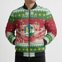 Suriname Christmas Bomber Puffer Jacket Coat Of Arms Zalig Kersfeest - Wonder Print Shop