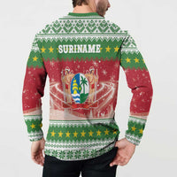 Suriname Christmas Button Sweatshirt Coat Of Arms Zalig Kersfeest - Wonder Print Shop