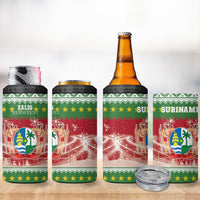 Suriname Christmas 4 in 1 Can Cooler Tumbler Coat Of Arms Zalig Kersfeest - Wonder Print Shop