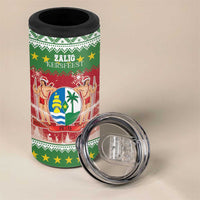 Suriname Christmas 4 in 1 Can Cooler Tumbler Coat Of Arms Zalig Kersfeest - Wonder Print Shop