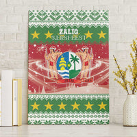 Suriname Christmas Canvas Wall Art Coat Of Arms Zalig Kersfeest - Wonder Print Shop