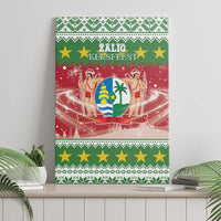 Suriname Christmas Canvas Wall Art Coat Of Arms Zalig Kersfeest - Wonder Print Shop