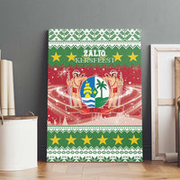 Suriname Christmas Canvas Wall Art Coat Of Arms Zalig Kersfeest - Wonder Print Shop