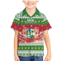 Suriname Christmas Family Matching Mermaid Dress and Hawaiian Shirt Coat Of Arms Zalig Kersfeest - Wonder Print Shop