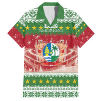 Suriname Christmas Family Matching Off The Shoulder Long Sleeve Dress and Hawaiian Shirt Coat Of Arms Zalig Kersfeest - Wonder Print Shop