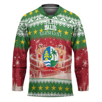 Suriname Christmas Hockey Jersey Coat Of Arms Zalig Kersfeest - Wonder Print Shop