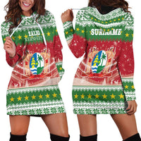 Suriname Christmas Hoodie Dress Coat Of Arms Zalig Kersfeest - Wonder Print Shop