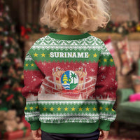 Suriname Christmas Kid Ugly Christmas Sweater Coat Of Arms Zalig Kersfeest - Wonder Print Shop