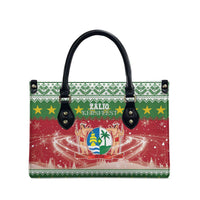 Suriname Christmas Leather Bag Coat Of Arms Zalig Kersfeest - Wonder Print Shop