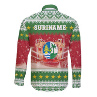 Suriname Christmas Long Sleeve Button Shirt Coat Of Arms Zalig Kersfeest - Wonder Print Shop