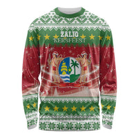 Suriname Christmas Long Sleeve Shirt Coat Of Arms Zalig Kersfeest - Wonder Print Shop