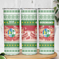 Suriname Christmas Skinny Tumbler Coat Of Arms Zalig Kersfeest - Wonder Print Shop
