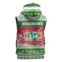 Suriname Christmas Sleeveless Zip Hoodie Coat Of Arms Zalig Kersfeest - Wonder Print Shop