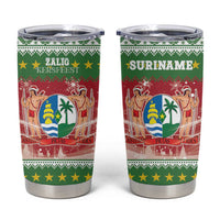Suriname Christmas Tumbler Cup Coat Of Arms Zalig Kersfeest - Wonder Print Shop