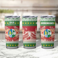 Suriname Christmas Tumbler Cup Coat Of Arms Zalig Kersfeest - Wonder Print Shop