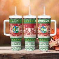 Suriname Christmas Tumbler With Handle Coat Of Arms Zalig Kersfeest - Wonder Print Shop