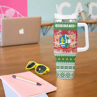 Suriname Christmas Tumbler With Handle Coat Of Arms Zalig Kersfeest - Wonder Print Shop