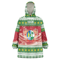 Suriname Christmas Wearable Blanket Hoodie Coat Of Arms Zalig Kersfeest - Wonder Print Shop