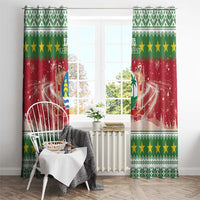Suriname Christmas Window Curtain Coat Of Arms Zalig Kersfeest - Wonder Print Shop