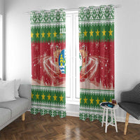 Suriname Christmas Window Curtain Coat Of Arms Zalig Kersfeest - Wonder Print Shop