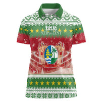 Suriname Christmas Women Polo Shirt Coat Of Arms Zalig Kersfeest - Wonder Print Shop