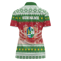Suriname Christmas Women Polo Shirt Coat Of Arms Zalig Kersfeest - Wonder Print Shop