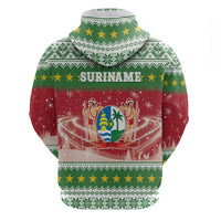 Suriname Christmas Zip Hoodie Coat Of Arms Zalig Kersfeest - Wonder Print Shop
