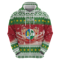 Suriname Christmas Zip Hoodie Coat Of Arms Zalig Kersfeest - Wonder Print Shop