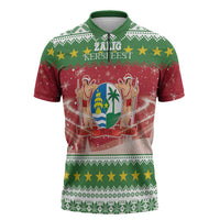 Suriname Christmas Zipper Polo Shirt Coat Of Arms Zalig Kersfeest - Wonder Print Shop