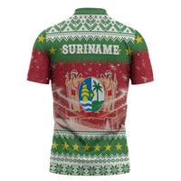 Suriname Christmas Zipper Polo Shirt Coat Of Arms Zalig Kersfeest - Wonder Print Shop