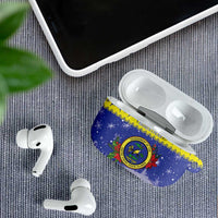 United States Virgin Islands Christmas AirPods Case Coat Of Arms With Poinsettia - Wonder Print Shop