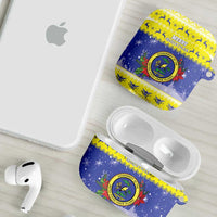 United States Virgin Islands Christmas AirPods Case Coat Of Arms With Poinsettia - Wonder Print Shop