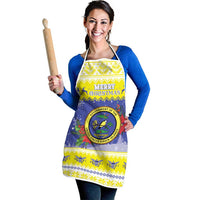 United States Virgin Islands Christmas Apron Coat Of Arms With Poinsettia - Wonder Print Shop